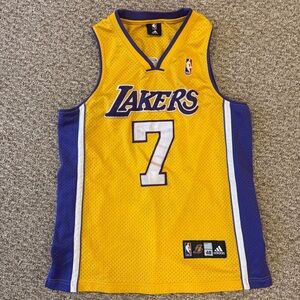 Adidas Los Angeles Lakers LAMAR ODOM #7 Jersey - Size 48 - Yellow Purple